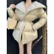 thumbnail image 5 of Chaqueta de plumón con estilo para mujer, chaqueta de plumón cálida de cintura alta para mujer, abrigo largo ligero y empacable para invierno, 5 of 5