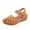 Orange, variant on Fukaraa Closed Toe Wedge Shoes Women Comfortable Ankle Strap Bohemian Outdoor