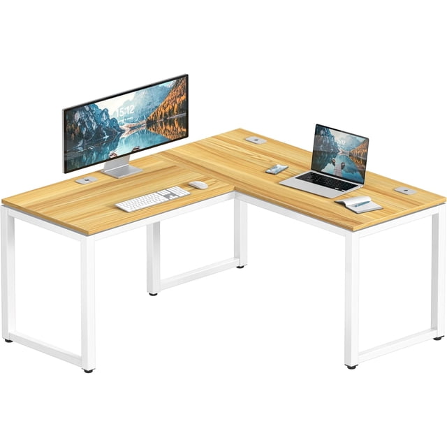 Commercial-Grade Office Computer Desk x cm Silver w/Espresso Top