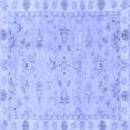thumbnail image 1 of Ahgly Company Machine Washable Indoor Square Oriental Blue Traditional Area Rugs, 7' Square, 1 of 4