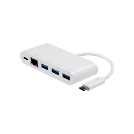UPC: 0889028033364 | Monoprice Select Series USB-C to 3x USB-A 3.0 Gigabit Ethernet & USB-C (F) Adapter 115250