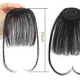 thumbnail image 1 of Peluca de cabello humano tejido a mano con flequillo de aire, peluca de cabello humano invisible sin costuras, peluca de cabello natural para mujer, flequillo falso, 1 of 3