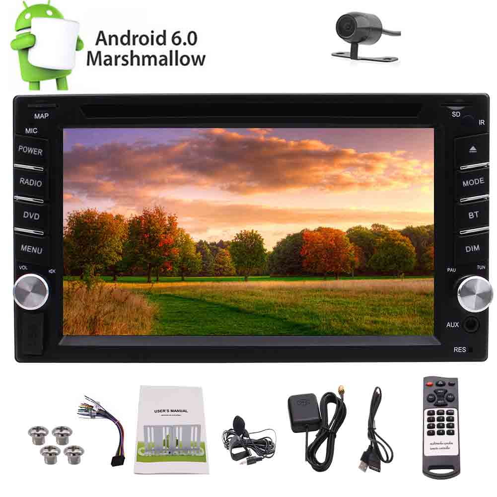 Android 6.0.1 Car GPS Navigation Quad-core TF Video Output WiFi DVR Radio Player 