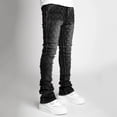 thumbnail image 6 of Mens Jeans Casual Personality Zircon Straight Leg Stretch Stacked Denim Trousers Comfortable Slim Fit Outdoor Streetwear Mens Pants Black S, 6 of 8