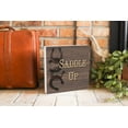 thumbnail image 3 of Saddle Up Brown Woodgrain Horseshoes 10 x 10 Wood Tabletop Sign Plaque, 3 of 4