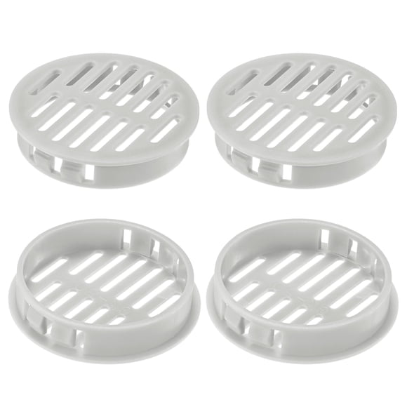 Uxcell Paquete de 4 Respiraderos de Soffit Redondos, 50mm/2 Pulgadas, Cubierta de Respiraderos de Aire Plásticos Circulares para Baño Hogar/ Oficina/Cocina/Armario/Guardarropa [Gris Claro]