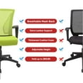 thumbnail image 7 of Homall Mid Back Office Chair Computer Ergonomic Mesh Chair Adjustable Mesh Chair with Armrest, Cyan, 7 of 7