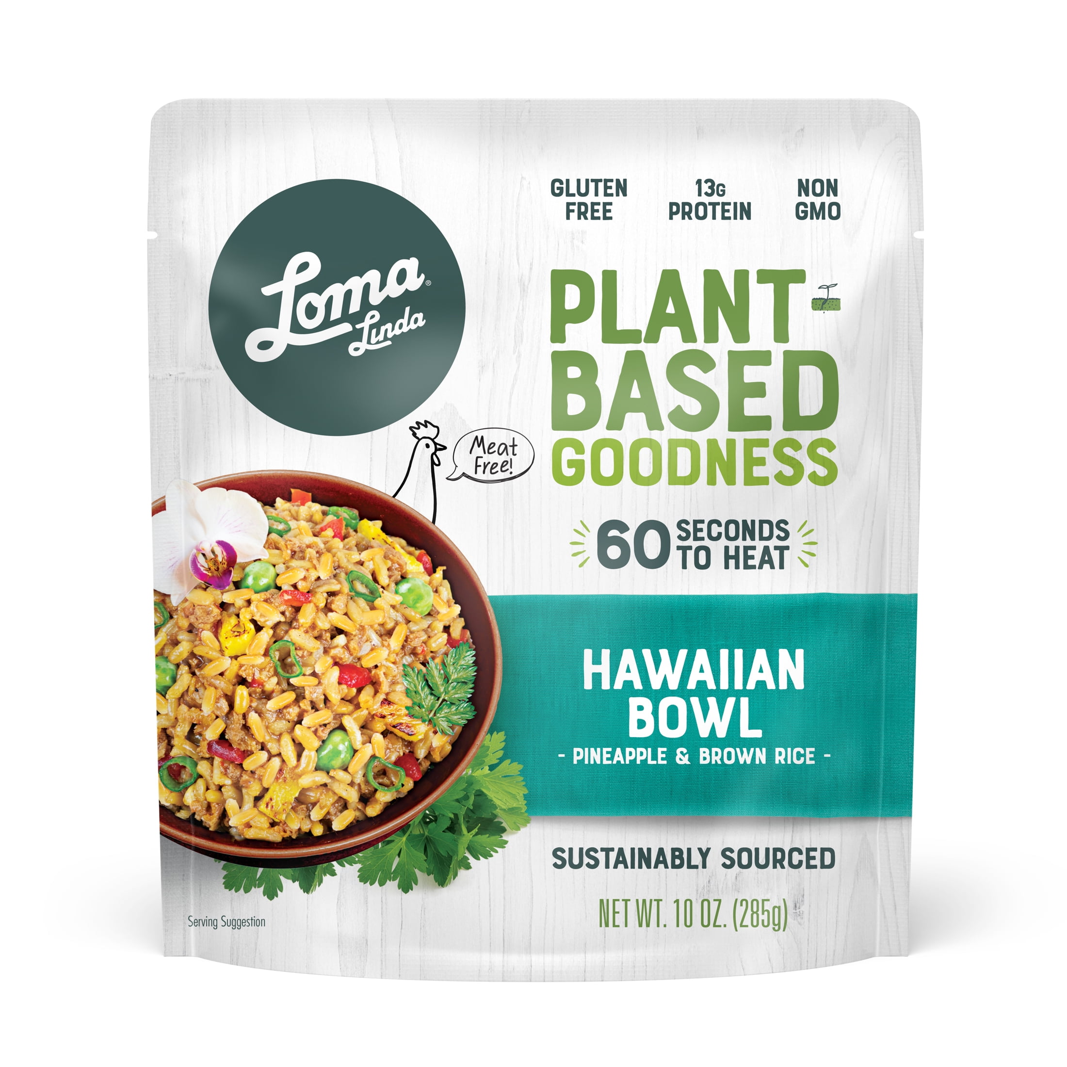 (2 pack) Loma Linda Hawaiian Bowl with Pineapple and Brown Rice, 10 oz (shelf stable) packaged meals
