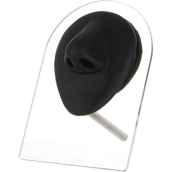 Black Silicone Nose Model with Acrylic Display Stands Soft Silicone Flexible Model Rubber Nose Displays Model for Practicing Piercing