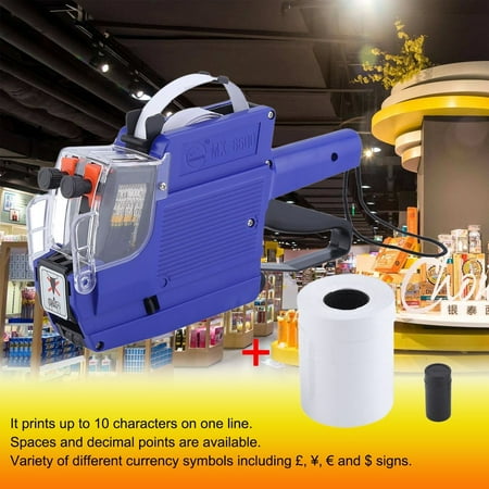 Handheld Price Tag Gun MX-6600 Dual-Line 10-Digit Labeler With 5 Volume Printing Paper Portable Price Tagging Tool
