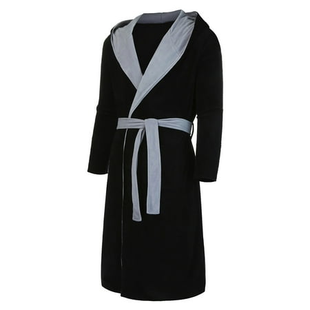 

Betiyuaoe Robes for Men Long Sleeve Winter Lengthened Plush Shawl Bathrobe Home ClothesRobe Coat