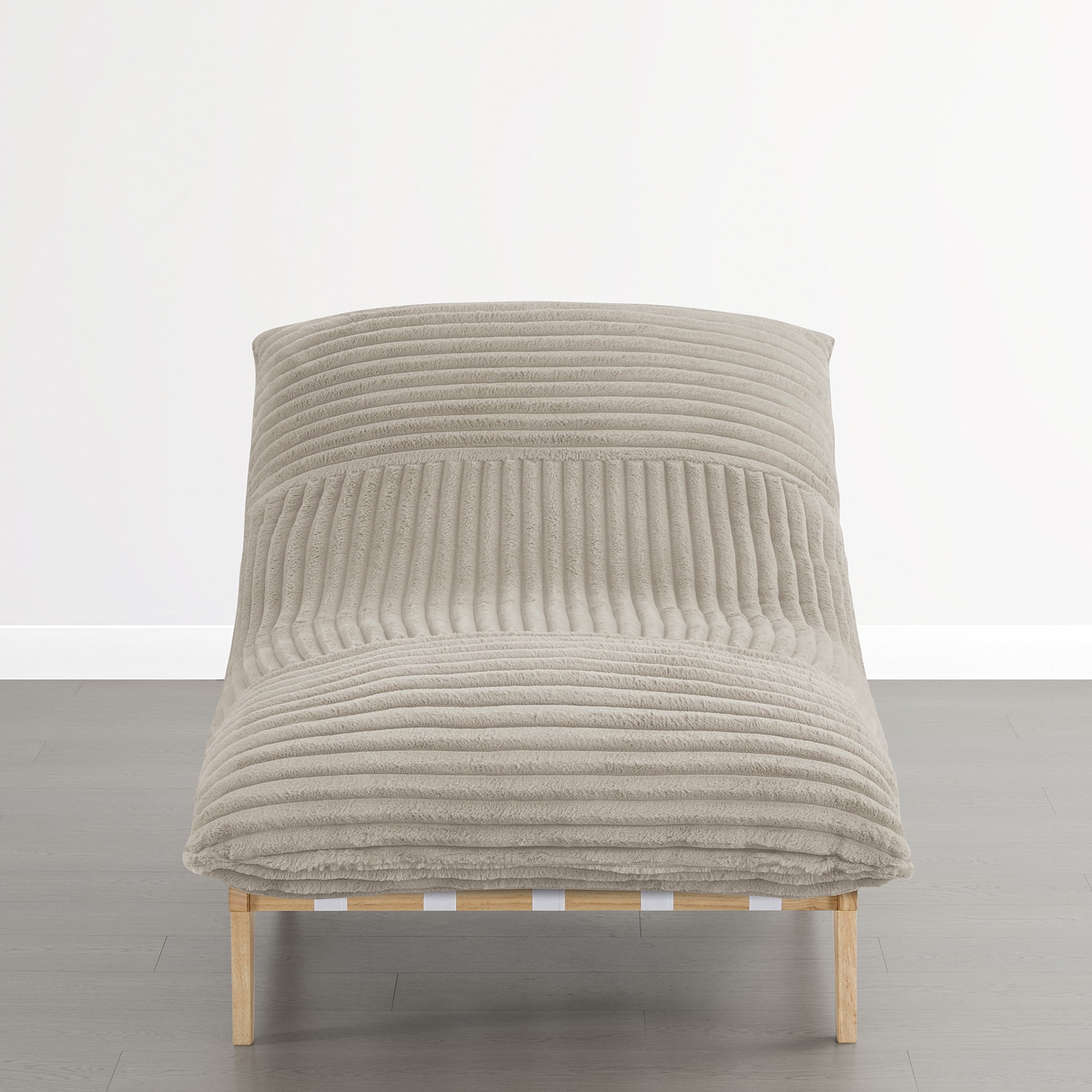 Spruce & Spring Oversized Cloud Accent Chair, Upholstered Lounge Chair with Deep Seat and Plush Cushions, Grey Faux Fur