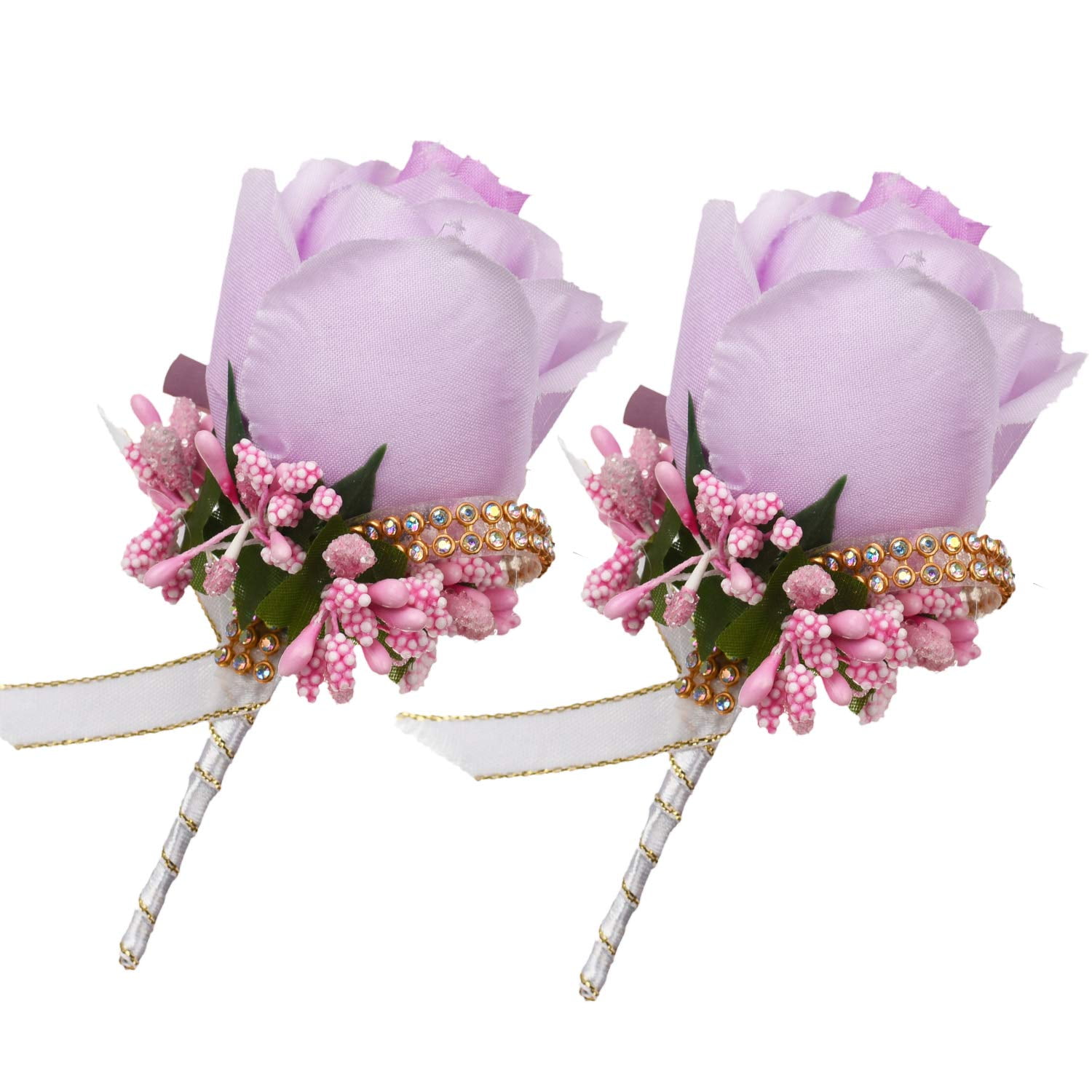 Groom Best Man Boutonniere Prom Purple Corsage Brooch Wedding Flowers Decoration 