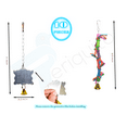 thumbnail image 3 of PERIQUITO 10 Pcs Bird Toys Parrot Toys Parakeet Toys for Small Birds Parrot Budgie Budgerigar Parakeet Love Bird Peony Cockatiel Toys Finch Wood Hammock Swing Hanging Bells Rope Ladder perches, 3 of 7