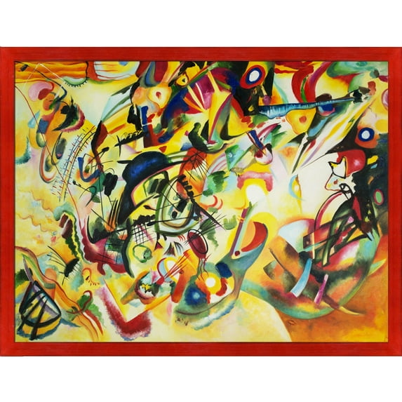 Composition VII, 1913 with Stiletto Red Frame