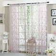 thumbnail image 2 of Kumdkd Purple Floral Sheer Curtain Panel - 79x39 Inch Light Filtering Voile Window Drape with Flower Pattern (Modern Valance, 1PC), 2 of 8