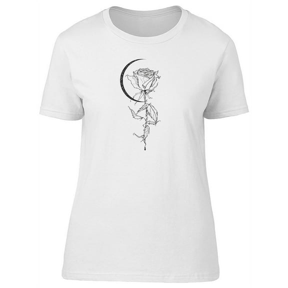 Flower With Half Moon T-Shirt Women -Image by Shutterstock, Female Medium