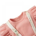 thumbnail image 4 of URMAGIC Infant Flying Sleeve Shirt +Strap Pants+ Hairband 0-24M Girl Set, 4 of 8