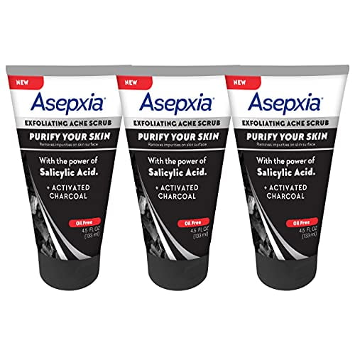 Asepxia Charcoal Scrub, 4.5 Ounce Multipack (Pack of 3)