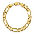 thumbnail image 5 of Real 14kt Yellow Gold 8.75mm Concave Open Figaro Chain Chain Bracelet; 8 inch; for Adults and Teens; for Women and Men, 5 of 5