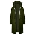 thumbnail image 7 of BUWTTED Womens Hoodies 2025 Zip Up Sweatshirts Oversized Fashion Long Hooded Fall Winter Fleece Jackets with Pockets Dark Green XXXXXL, 7 of 7