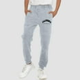 thumbnail image 2 of Linfrsh Toddler Boys Sweatpants Kids Athletic Casual Cotton Elastic Drawstring Jogging Pants Light Gray,6-7 t, 2 of 7