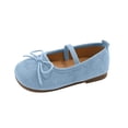 thumbnail image 2 of Viluyesy Girls Mary Jane Shoes Elastic Strap Bow Closed Toe Soft Sole Canvas Princess Dress Shoes Blue Size 11 Little Kids, 2 of 9