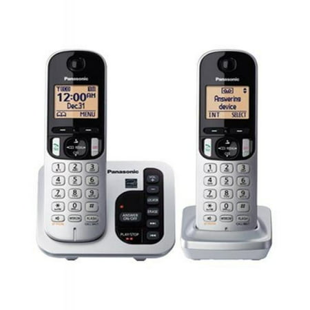 Panasonic KX-TGC222S DECT 6.0 2-Handset Landline Telephone with Answering Machine (Certified (Best Landline Phone For Hard Of Hearing)