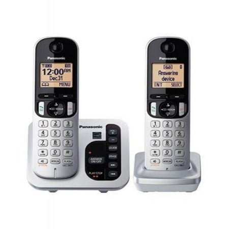 Panasonic KX-TGC222S DECT 6.0 2-Handset Landline Telephone with Answering Machine (Certified (Best Landline Phones In India 2019)