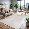 thumbnail image 4 of CAMILSON Modern Luxury Geometric Micro Loop Soft Stain Resistant Easy-Cleaning Non-Shedding Indoor Area Rug 8x10 White / Beige, 4 of 9