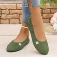 thumbnail image 5 of IEMIEMIEM Women's Slip On Flats Square Toe Fashion Casual Leather Chunky Low Heels Ballet Flats Wide Comfortable Walking Shoes Slip-On Loafers Dress Shoes Green 8 Wide, 5 of 7