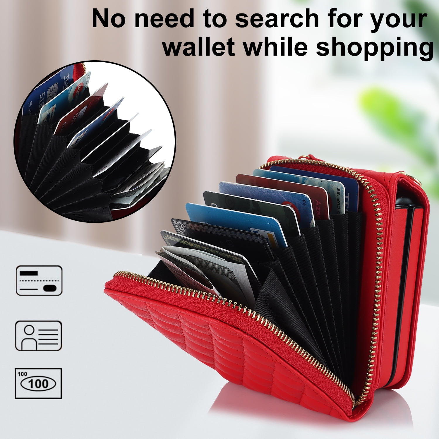 Allytechgroup Galaxy Z Flip 7 Wallet Case with Hand Wrist Shoulder Strap, Premium PU Leather Cards Slots Zipper Pocket Shockproof Protective Phone Case Cover for Samsung Galaxy Z Flip7, Red