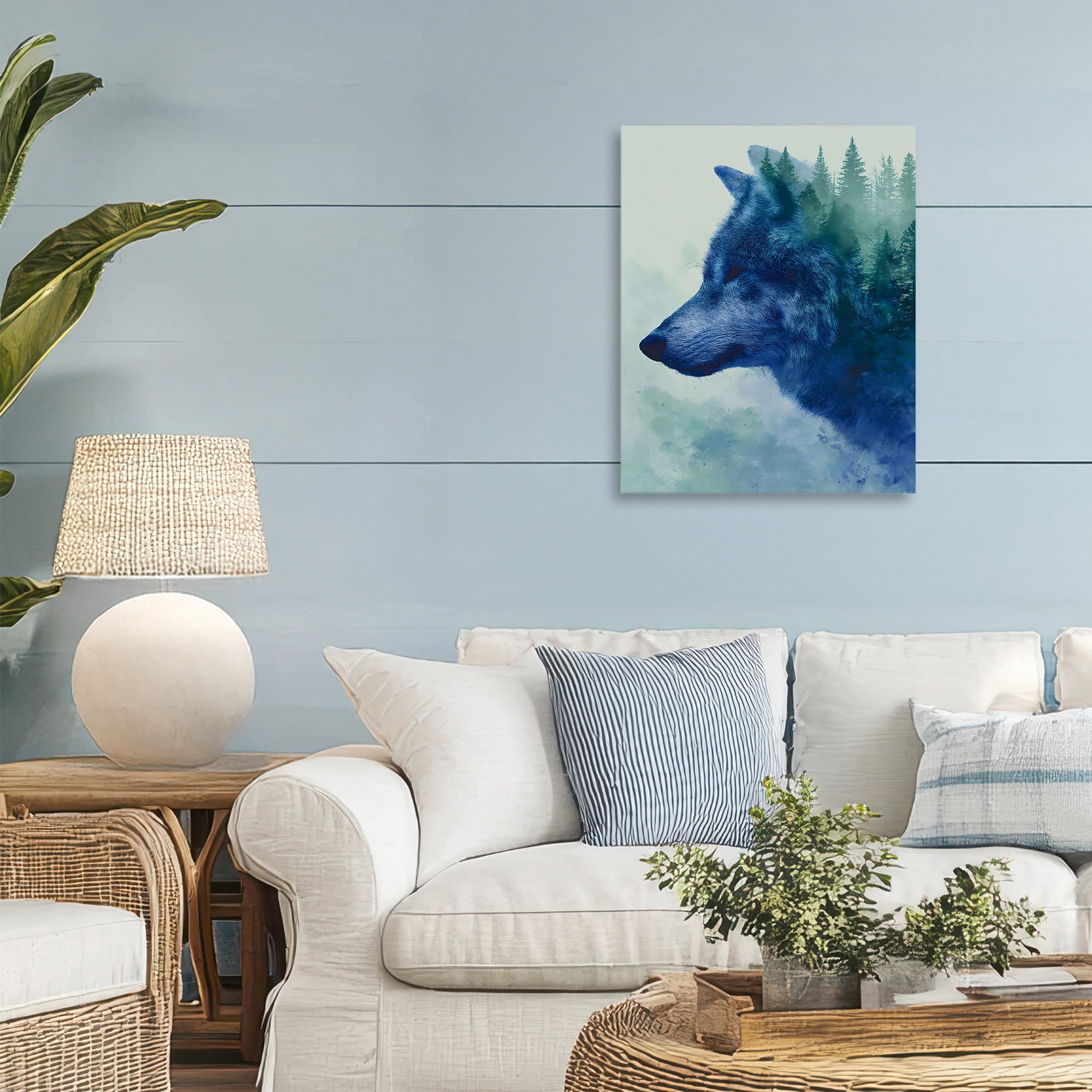Stupell Industries Indigo Wolf in Misty Pines Canvas Wall Art, design by Franklyn Gregory