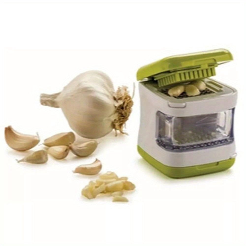 Multifunctional Manual Garlic Chopper & Press - Stainless Steel Kitchen Tool, Easily Chop Garlic, No Electricity Required