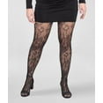 thumbnail image 6 of Joyspun Women's Floral Lace and Opaque Tights, 2-Pack, Sizes S-3XL, 6 of 6