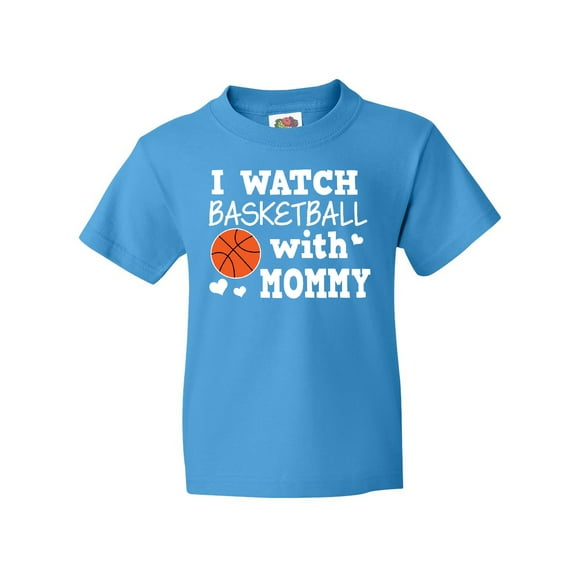 Inktastic I Watch Basketball with Mommy Youth T-Shirt
