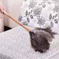 thumbnail image 2 of Fluffy Natural Ostrich Feather Duster Wooden Handle Household Cleaning Tool, 2 of 7