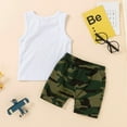 thumbnail image 3 of gljltg Baby Boy Shorts Clothes Toddler Cooler Version of Dad Print Vest Tops Camouflage Pants Summer Outfit 2Pcs Set, 3 of 9