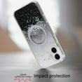 thumbnail image 2 of [PolyBag] For iPhone 16 6.1 inch Magnetic Glitter Epoxy Transparent Hybrid - Silver Black, 2 of 3