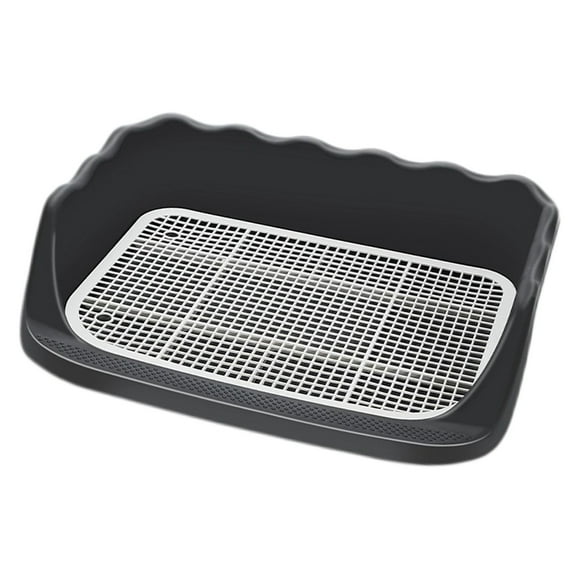 Mesh Dog Toilet Pet Training with Protection Wall Every Side No Litter Pan Puppy Training Tray Pee Pad Holder Indoor Dog Potty Tray Black