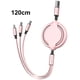 thumbnail image 2 of Cable De Carga Retráctil 3 En 1 Compatible Con Ios Cable Micro Usb Tipo C Cable De Sincronización De Datos De Carga Rápida Eigraketly EL017844-02, 2 of 5