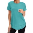 thumbnail image 3 of Ronuti Womens Workout Tops Short Sleeve Activewear T-Shirts Quick Dry Breathable Gym Running Yoga Athletic Wear, 3 of 11