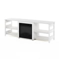 thumbnail image 4 of Furinno Classic 70 Inch TV Stand with Fireplace, White Emboss, 4 of 9