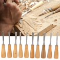 thumbnail image 4 of 10Pcs Wood Carving Tools High Hardness Wood Handle Carving Knife Chisel Kit Set Woodworking Hand Tool DIY Woodworking Sculpting, 4 of 7