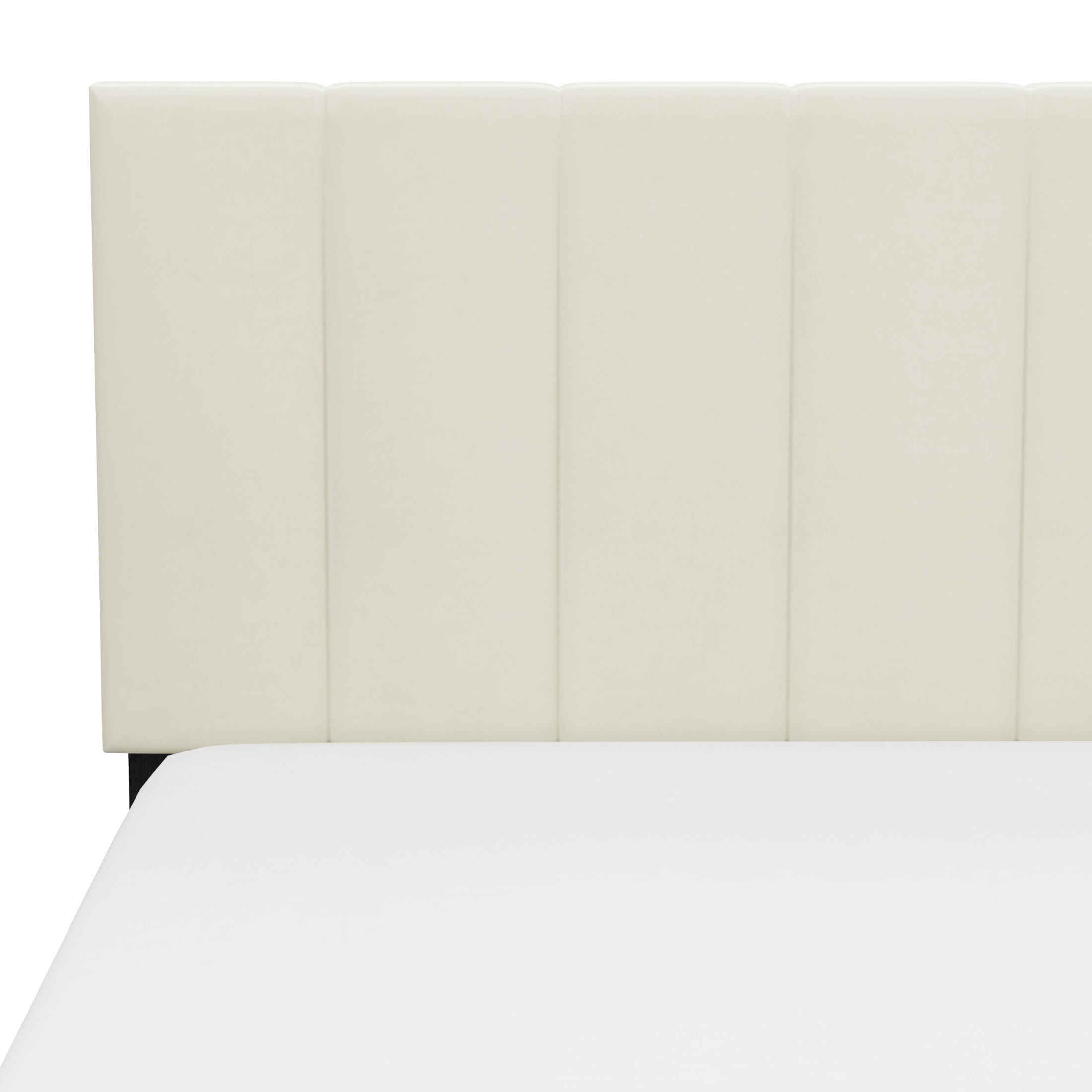 Reece Channel Stitched Upholstered King Bed, Ivory, by Hillsdale Living Essentials
