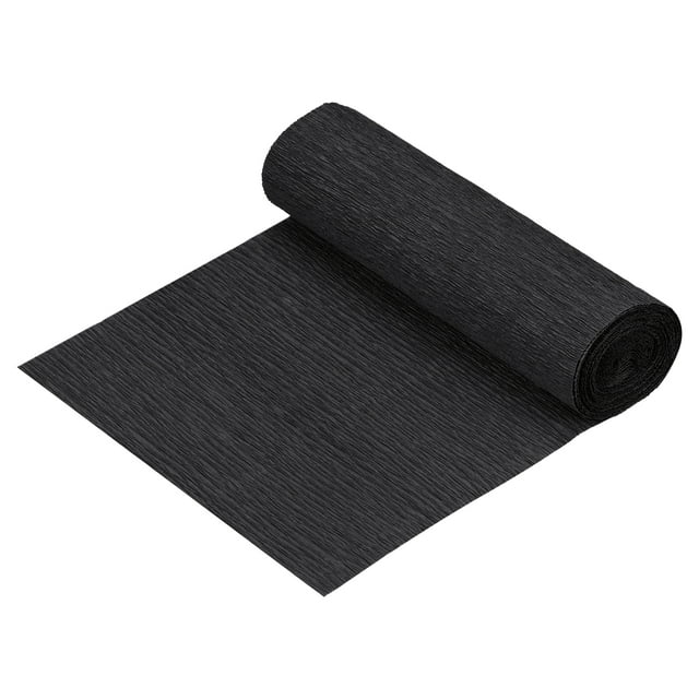 Unique Bargains Rouleau de Papier Crêpe Décoration 8.2 Pieds de Long 5.9 Pouces de Large, Noir Lot de 3