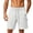 White, variant on Men's Quick Dry 7-Inch Beach Shorts, Elastic Waist Drawstring Solid Color Swim Trunks with Zipper Pockets, Lightweight Breathable Summer Thin Shorts for Men White