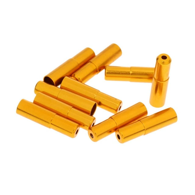 S SERENABLE 10Pcs Alloy Bike Shifter Cable Housing End Caps Cover 4mm Gold