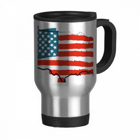 

Stars And Stripes America Flag Map Country Travel Mug Flip Lid Stainless Steel Cup Car Tumbler Thermos