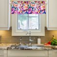 thumbnail image 2 of Yayeee Kitchen Valance Rod Pocket 54" x 18" Living Room Window Curtain, Purple Colorful Circles, 2 of 6